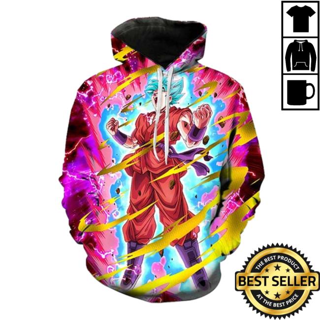 Official Kaioken Blue Goku Action Hoodie 3D Printed Unisex
