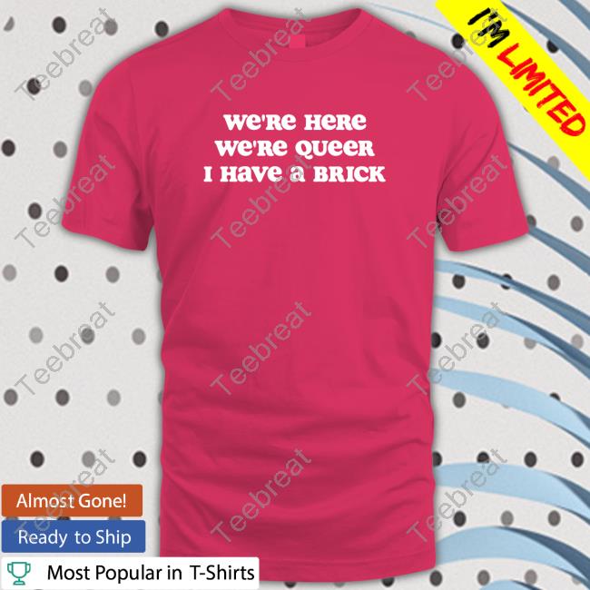 Crooked Store We're Here We're Queer I Have A Brick Shirt Hoodie