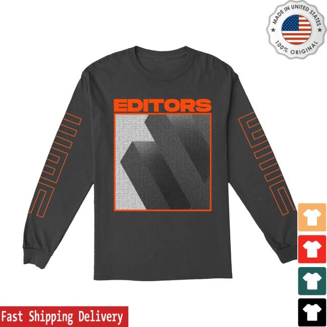 Official Editors Band Merch Store Editors Orange Logo Black LS Tee Editors Band