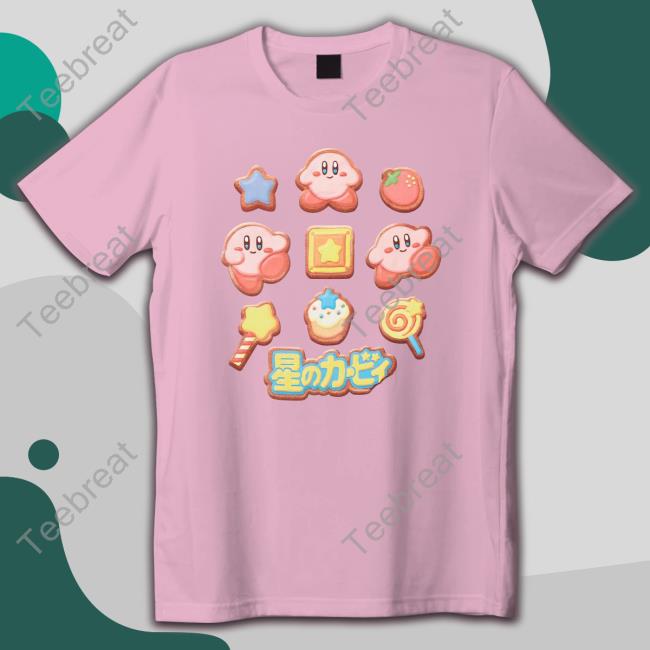 Nintendo Kirby Cookie Icons Kirby Informer T-Shirt Light Pink