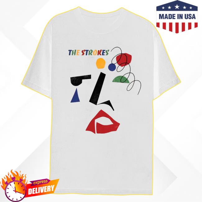 Official The Strokes Merch Store The Strokes Abstract White Top Shirt The Strokes Apparel TheStrokes