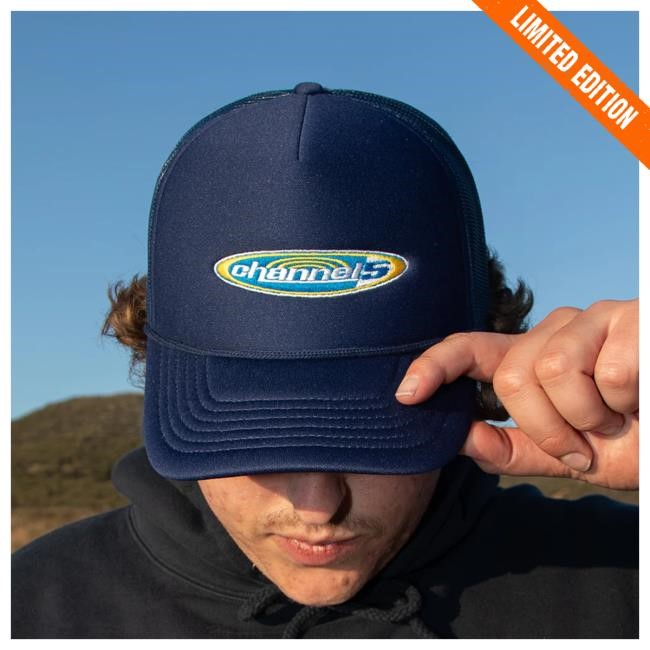 Official Channel 5 Merch Shop Store Channel 5 Oval Logo | Navy Foam Trucker Cap Channel5