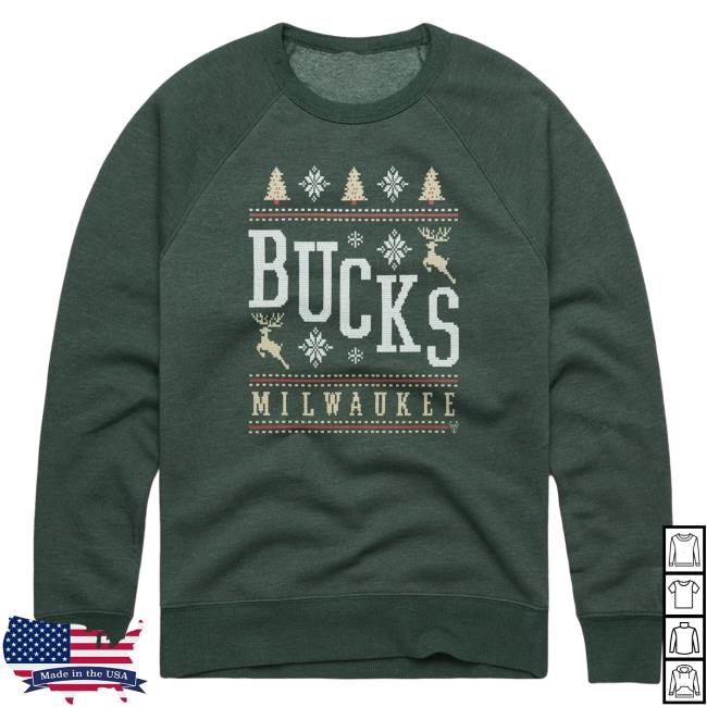 Official Homage Merch Store Milwaukee Bucks Holiday Hoodie Pine Homage Apparel Clothing Shop