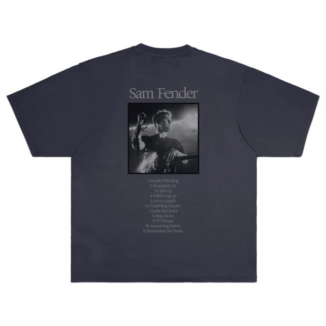 Official Sam Fender Merch Tracklist Navy Shirts