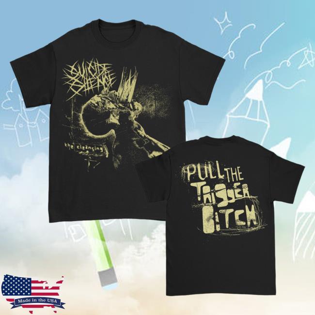 Official Suicide Silence Merch Suicide Silence Pull The Trigger Long Sleeve Shirt 2023 Black SuicideSilence