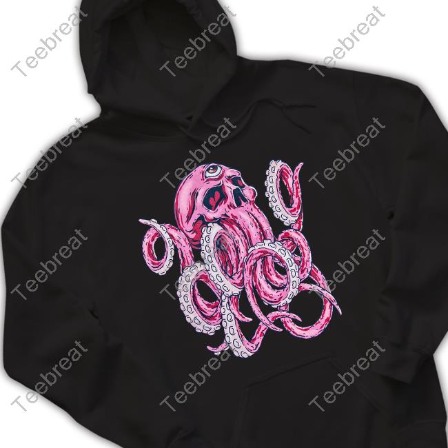 Official Deep Dark And Dangerous Merch Red Octopus Skull T Shirt