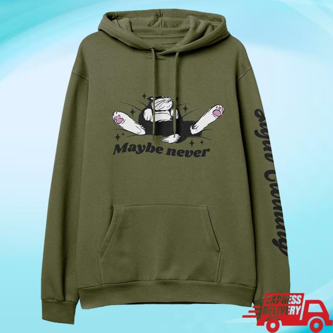 Official Yujin Clothing Maybe Never Pullover Hoodie Military Green
