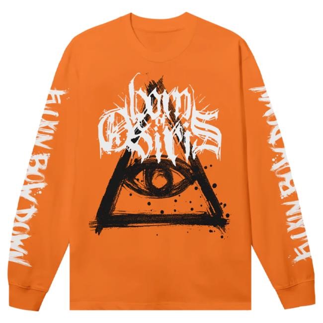 Official Sumerian Records Merch Store Born Of Osiris - "Bow Down" Shaka Wear Orange Long Sleeve Tee