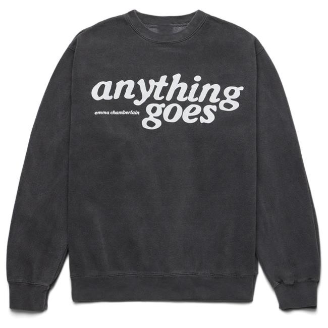 Anything Goes Crewneck Sweatshirt Black – Emma Chamberlain