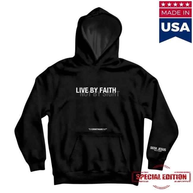 Official Seek Jesus Merch Store Seek Jesus Live By Faith - Crewneck Sweatshirt Seek Jesus Apparel Clothing SeekJesus