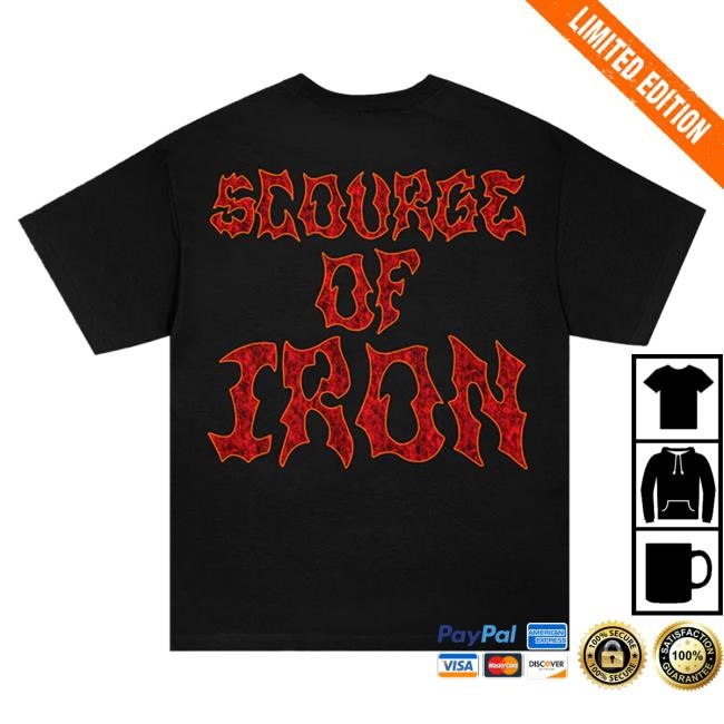 Official Cannibal Corpse Merch Cannibal Corpse Scourge Of Iron Top Shirt (Black)