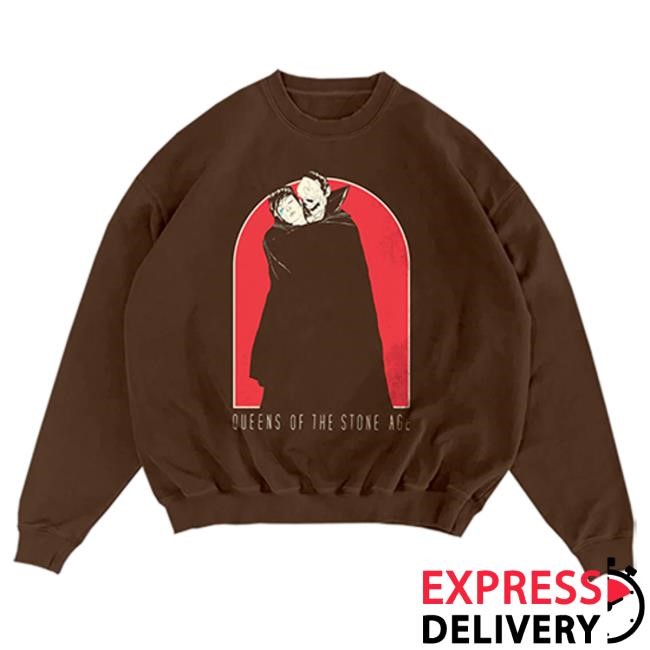 Official Queens Of The Stone Age Qotsa Merch Store Like Clockwork Cover Sweatshirts (Brown)
