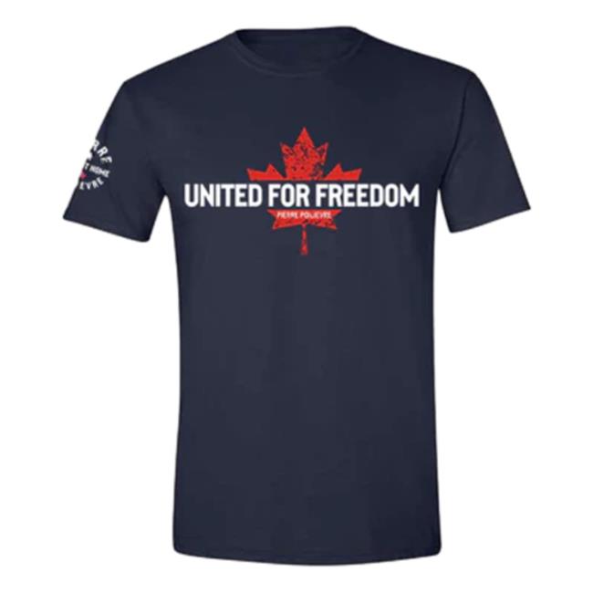 Official Pierre Poilievre Conservative Party Of Canada Unisex United For Freedom Shirt 2023 Navy
