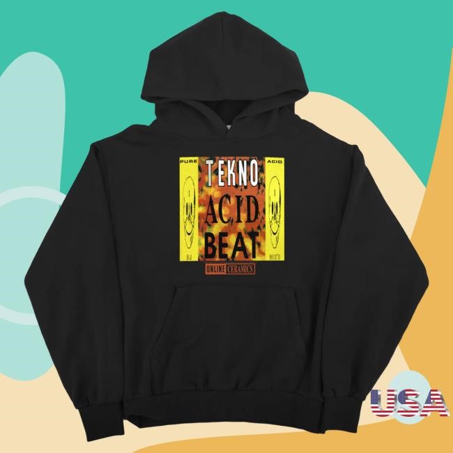 Official Online Ceramics Clothing Genesis P-Orridge "Tekno Acid Beat" Black Pullover Hoodie OnlineCeramics