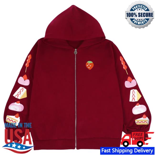 Official Emirichu Merch Store Emirichu Strawberry Pull Over Hoodie - Maroon Emirichu Shop
