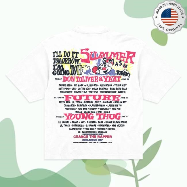 Official The Summer Smash Do It Tomorrow T Shirt (White)