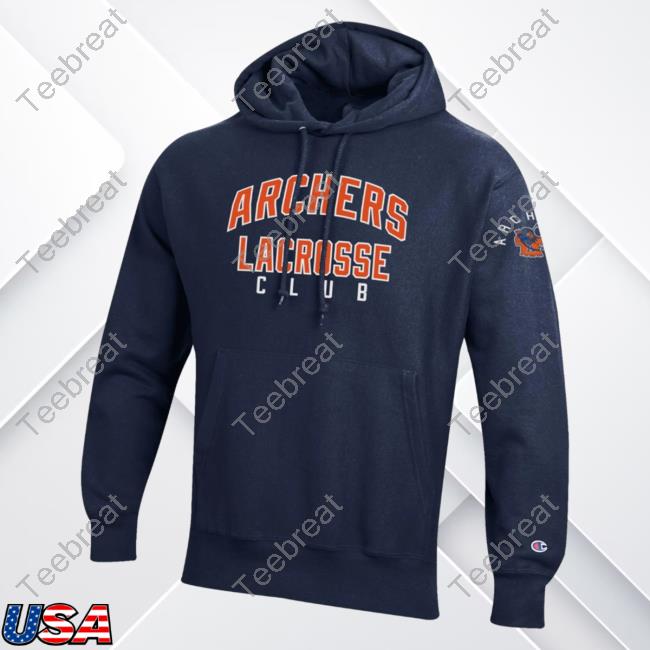 Official Premier Lacrosse League Shop Champion Archers Lacrosse Throwback Reverse Weave Pullover Hoodie Marine Navy