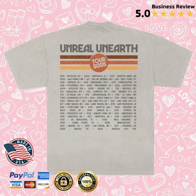 Official Hozier Store Unreal Unearth 2025 Tour Tee