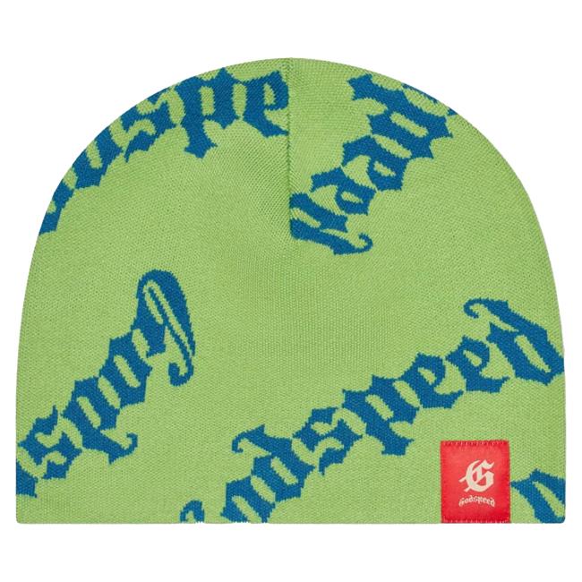 Official Godspeed Nyc Clothing Merch Og Logo Beanie (Green Apple/Blue) Hat