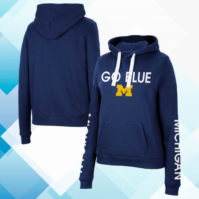 Colosseum Navy Michigan Wolverines 3-Hit Hoodie 2023