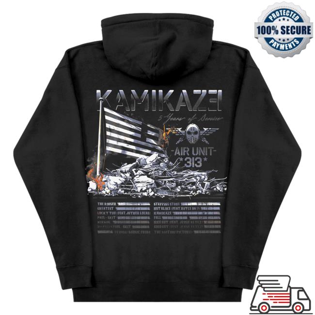 Official Eminem Merch Kamikaze Flag Hoodie Kamikaze Flag Long Sleeve
