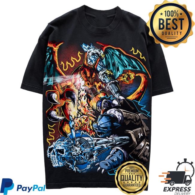 Fire vs Water T-Shirt Black Warren Lotas Visual Print