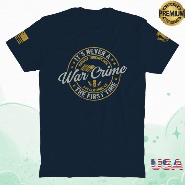 Official The Fat Electrician Merch Bunker Branding War Crime Top Shirt Navy