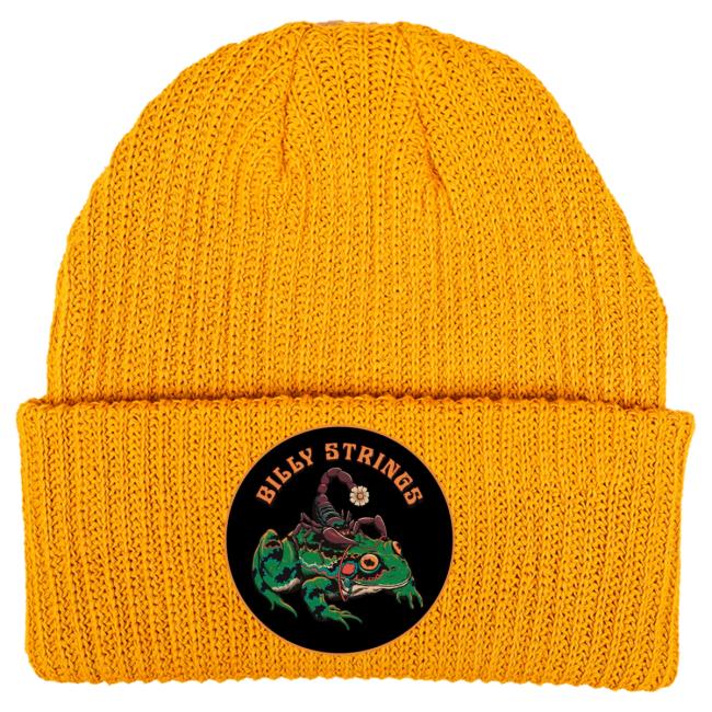 Official Billy Strings Merch Store Shop Billy Strings Rustek Marigold Scorpion Frog Patch Beanie Hat