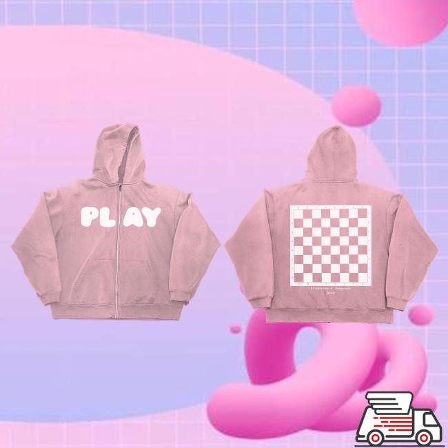 Official Ed Sheeran Play x KidSuper Pink Zip-Up Pullover Hoodie EdSheeran
