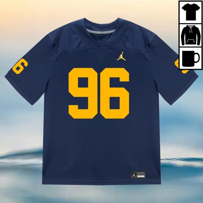 The M Den Michigan Wolverines #96 Dominic Zvada Student Athlete Blue Football Jersey New Shirt