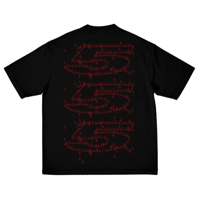 Official Playboi Carti Merch Store Homixide Gang HXG 5's & Crosses Shirt