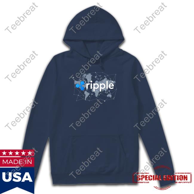 Official Ripple XRP Logo Crypto Trader World Map Blockchain Tees