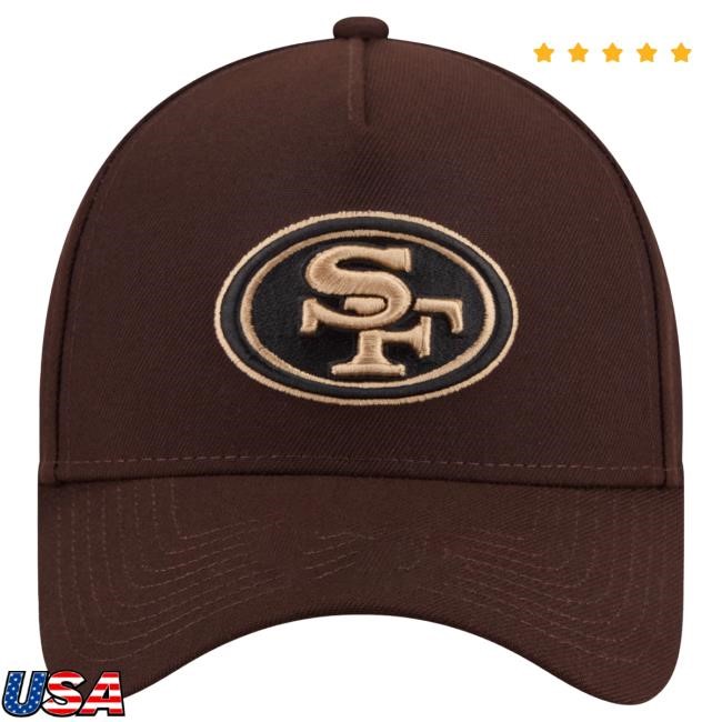 NFL Football 49ers Burnt Wood A-Frame 9FORTY Adjustable Hat by New Era