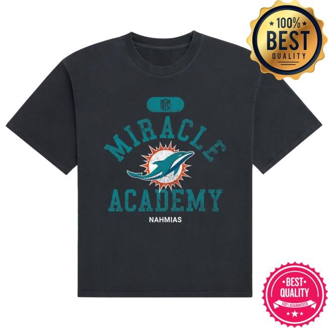 Official Fanatics Shop Store Merch Miami Dolphins Miracle Academy Unisex Boxy Tee - Black by NFL