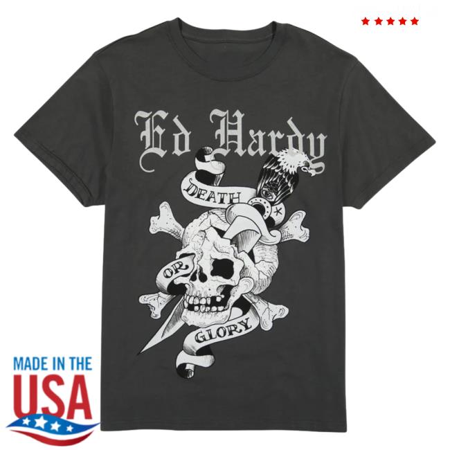 Official Ed Hardy Merch Store Dg Skull Tees Charcoal EdHardy Apparel Clothing Shop