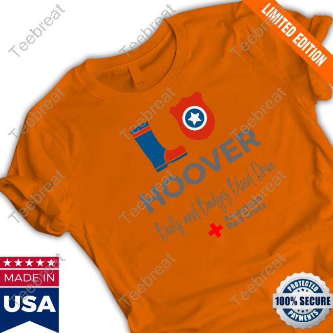 Official American Red Cross Hoover Boots And Badges Blood Drive Hoodie