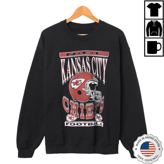Official Junk Food Apparel Clothing Store Shop Junkfoodclothing Kansas City Chiefs Football Helmet Flea Market Crew neck Sweatshirt