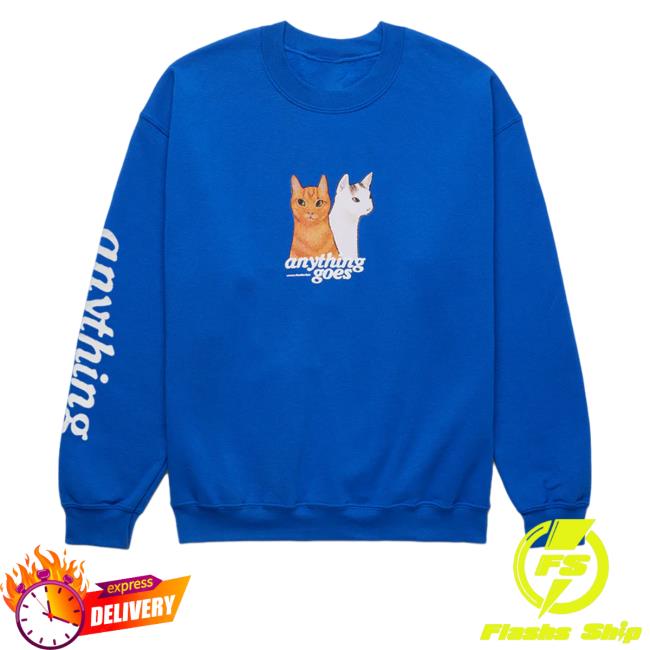 Official Emma Chamberlain Merch Anything Goes Cats Crewneck