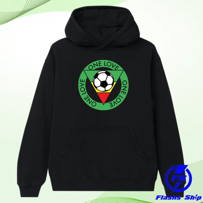 Official Bob Marley Merch Store Shop Bob Marley Soccer Black Pull Over Hoodie