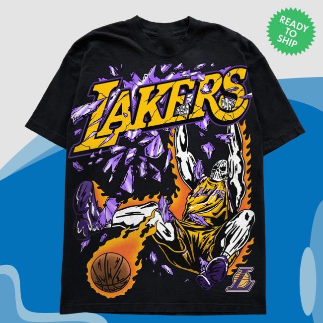 Lakers Slam Dunk Shirts - Black Shirts | Warren Lotas Official NBA
