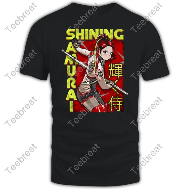 Official Aew Shop Hikaru Shida Shining Samurai Anime Shirt Hikaru Shida