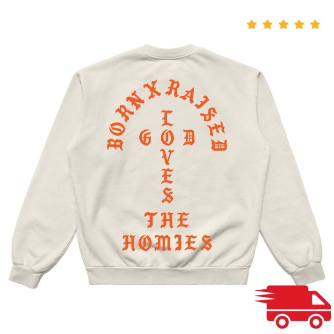 Official Born X Raised Merch Store Shop Unconditional Love Sweatshirt: Cream BornXRaised