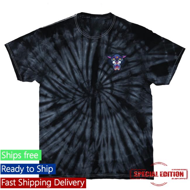 Official Vigilante Brand Merch Mike Ritch Panther Patch Tie Dye Problems With Authority Tee Black Orange VigilanteBrand Tie-Dye
