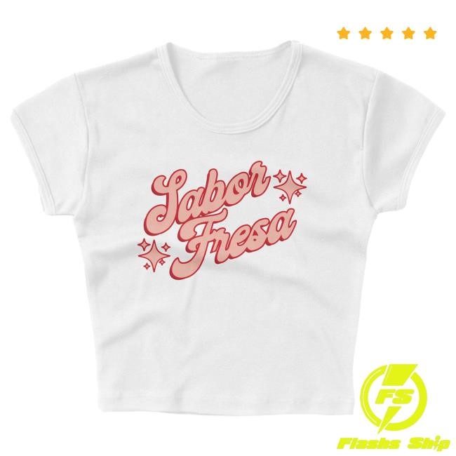 Fuerza Regida Script Fresa - White Baby Top Shirt | Fuerza Regida Merch Store Official