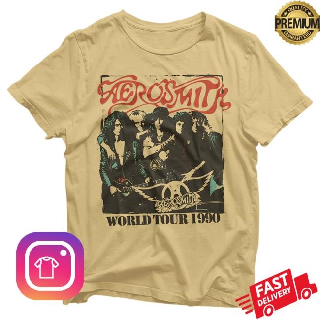Official Aerosmith Merch Pump World Tour 1990 Shirt