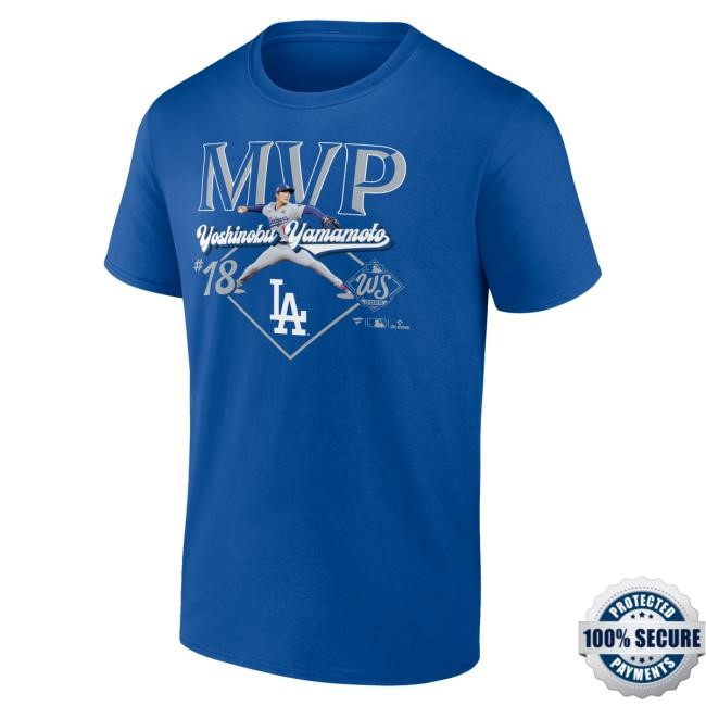 Official Men's Los Angeles Dodgers Yoshinobu Yamamoto Fanatics Royal 2025 World Series MVP Big & Tall Shirt Mlb Shop