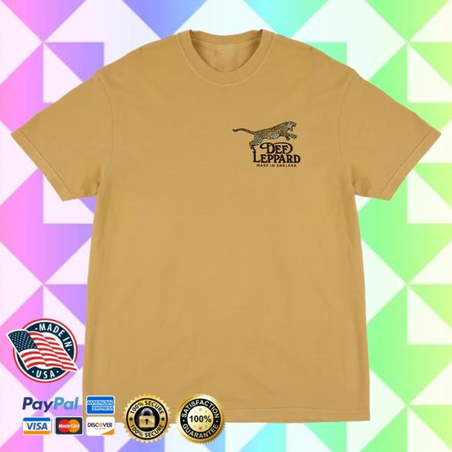 Official Def Leppard Merch Made In England Leopard Tee