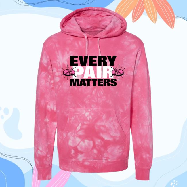 Official Clay Shootingg Pink Tie Dye Every Pair Matters Pullover Hoodie