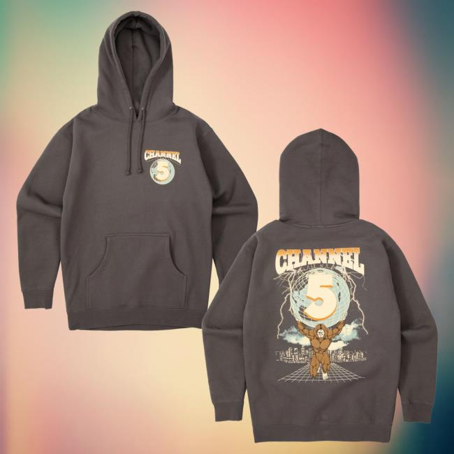 Official Channel 5 Merch Store Channel 5 Bigfoot | Charcoal Hooded Sweatshirt Channel 5 Apparel Clothing Shop