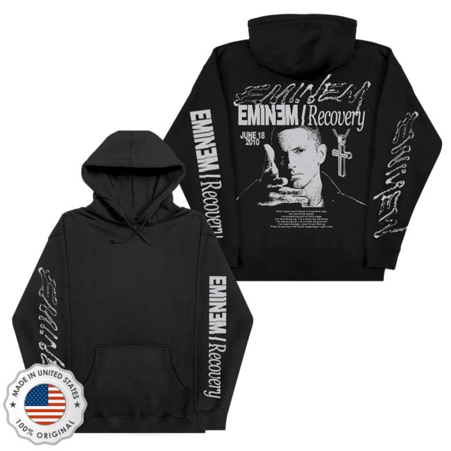 Official Eminem Merch Store Slim Shady Eminem Recovery Long Sleeve Top Shirt (Black) Eminem Apparel Clothing Shop SlimShady